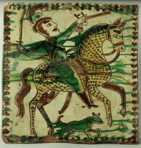 Image - A ceramic stove tile from Kosiv, Ivano-Frankivsk oblast.